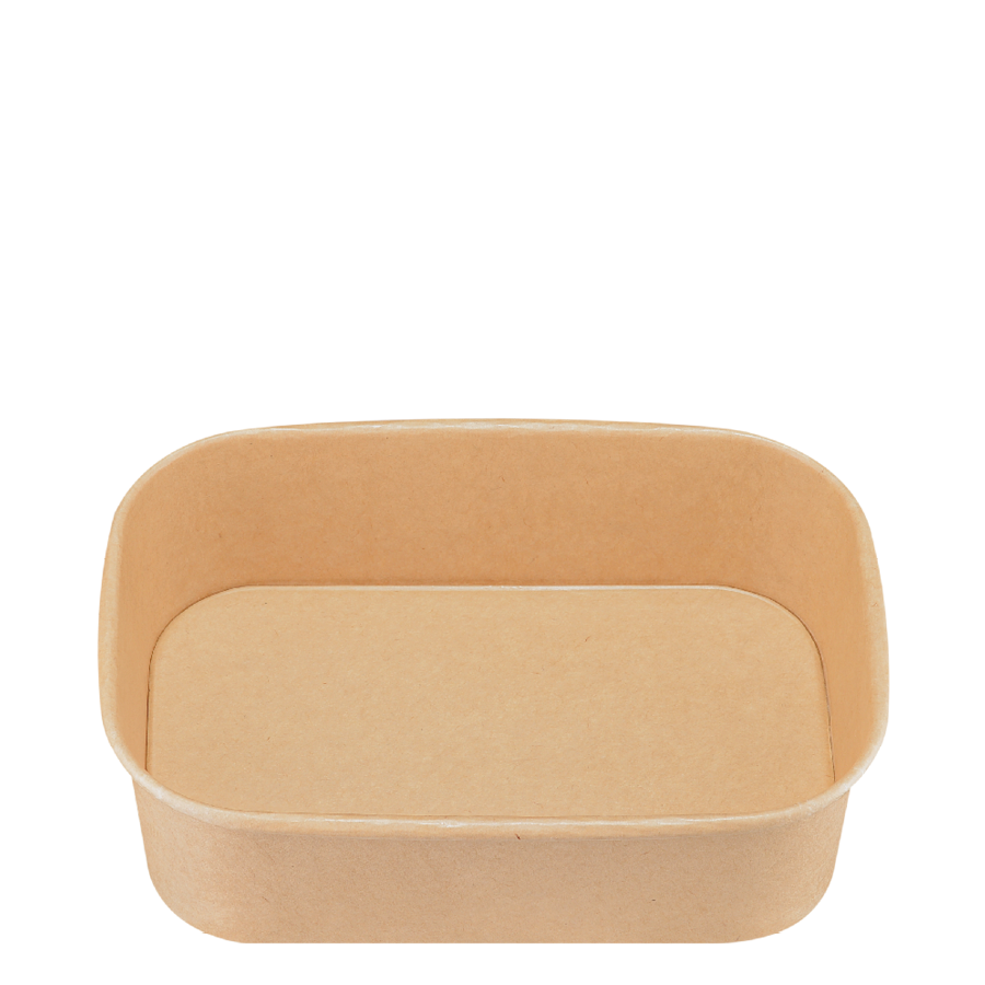 Made of PE-Lined Natural Kraft board, which offers great stackability, the rectangular deli bowls are rectangular in shape.