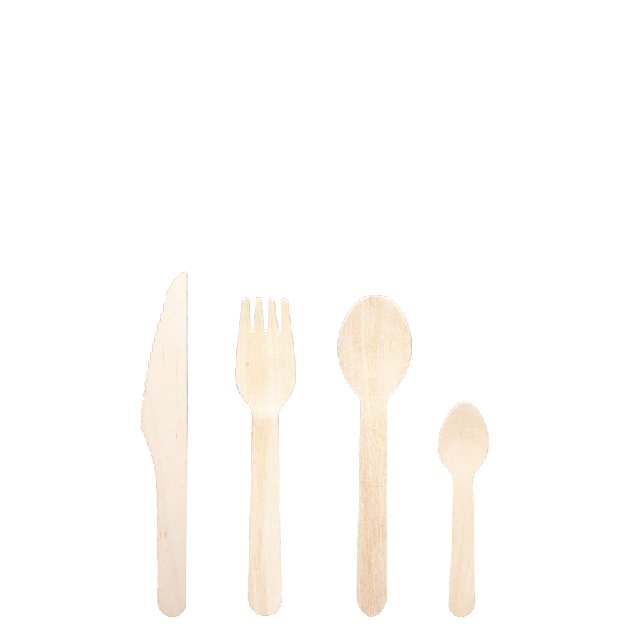 Birchwood and bamboo are the primary material for the Wood & Bamboo Cutlery, which is fully renewable, recyclable and biodegradable.